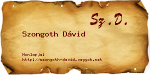 Szongoth Dávid névjegykártya