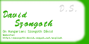 david szongoth business card